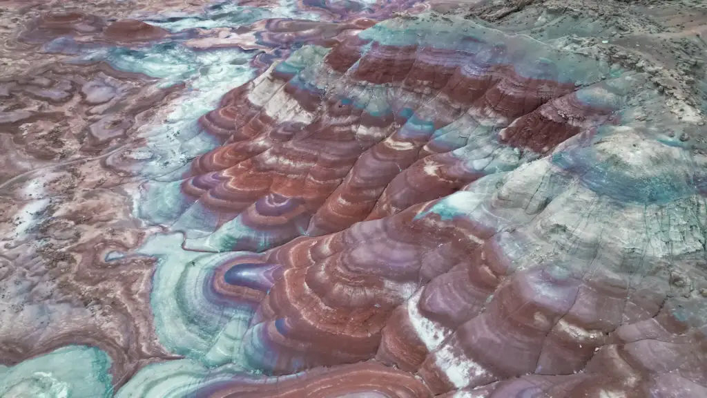 Bentonite Hills Drone Shot