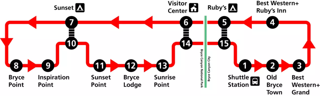 Bryce Canyon Bus Route Map